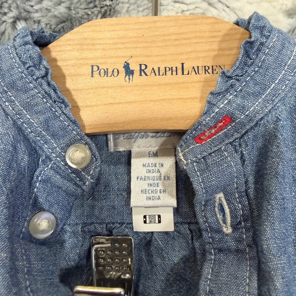 Ralph Lauren Blue Denim Diaper Cover Set